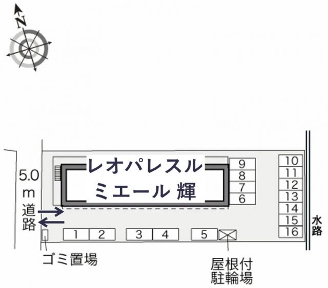 レオパレスルミエール 輝駐車場【31925】の駐車場写真
