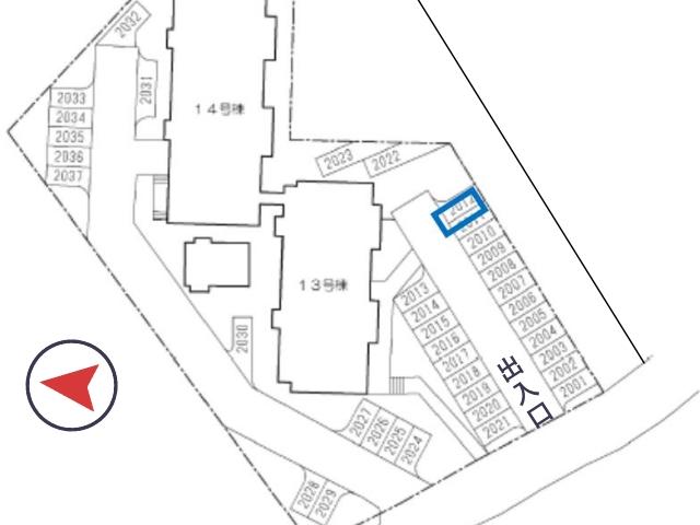 桃山台3丁 団地駐車場(13号棟付近)の駐車場写真