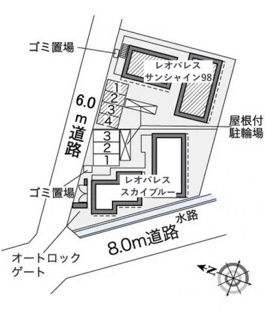 レオパレスサンシャイン98駐車場【30097】の駐車場写真