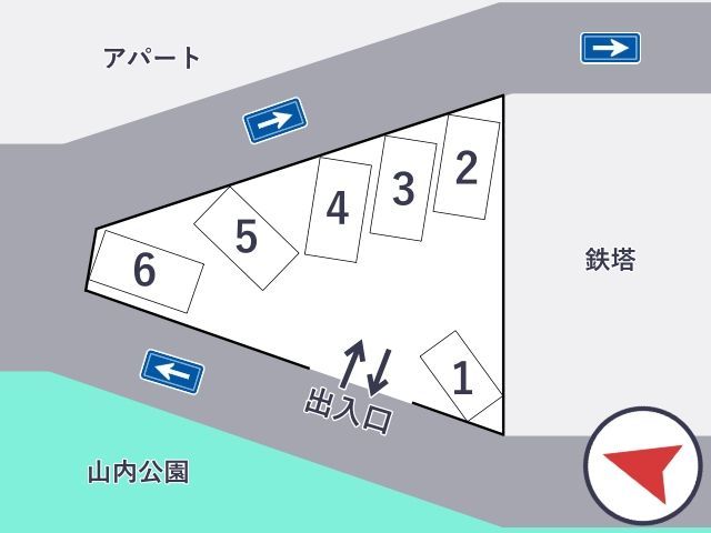 D03_山内3丁目駐車場（山内公園前）(NO2)水曜・土日祝のみ(4/1〜)の駐車場写真