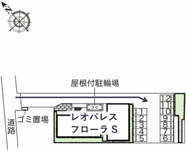 レオパレスフローラ S駐車場【46654】の駐車場写真