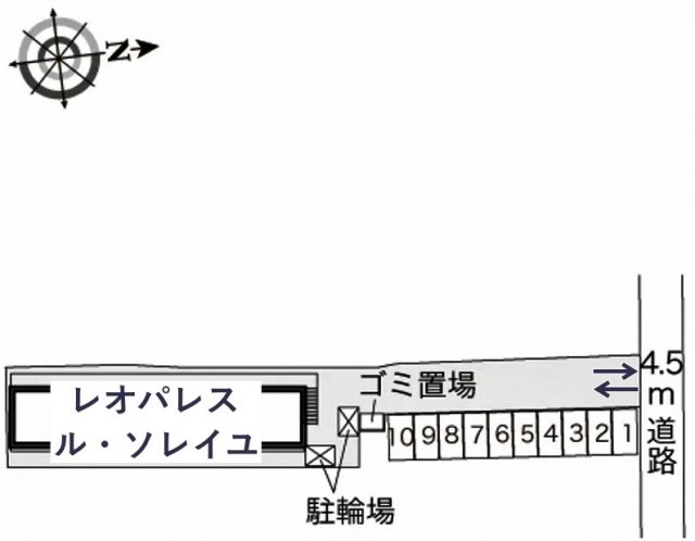 レオパレスル・ソレイユ駐車場【17831】の駐車場写真