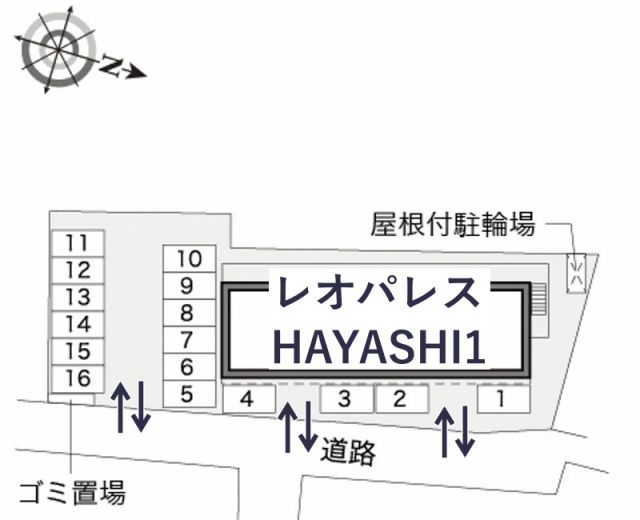 レオパレスHAYASHI1駐車場【31401】の駐車場写真