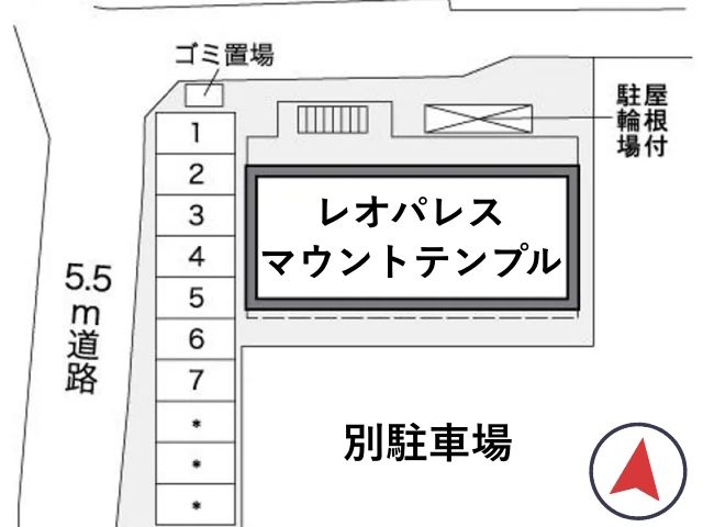 レオパレスマウントテンプル駐車場【27328】の駐車場写真