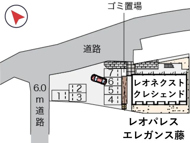 レオネクストクレシェンド藤駐車場【55592】の駐車場写真