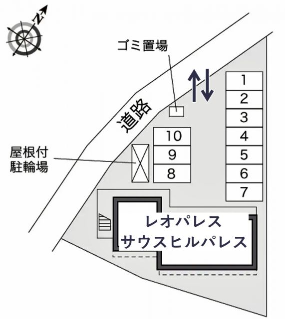レオパレスサウスヒルパレス駐車場【23411】の駐車場写真