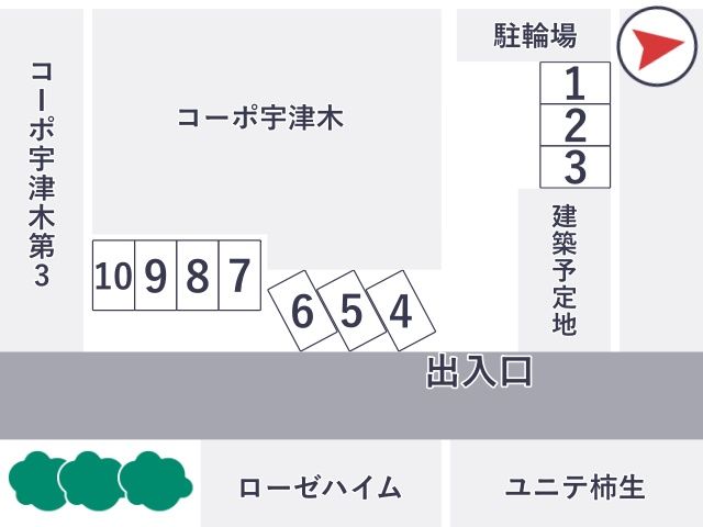 上麻生6丁目コーポ宇津木8駐車場の駐車場写真