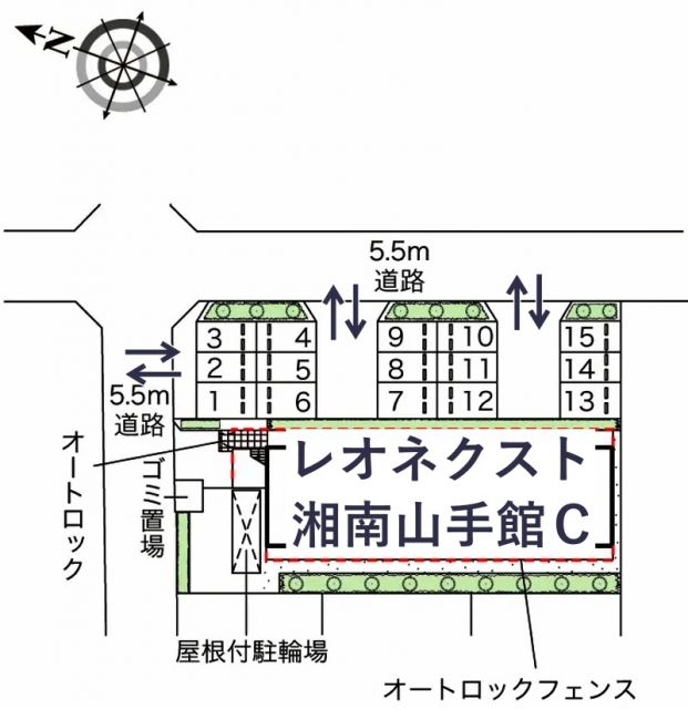 レオネクスト湘南山手館C駐車場【44602】の駐車場写真