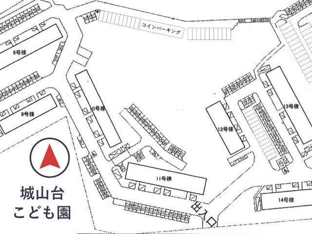 城山台2丁 団地駐車場(6号棟付近)の駐車場写真