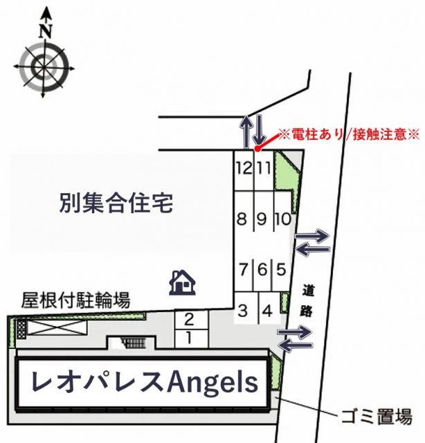 レオパレスAngels駐車場【16099】の駐車場写真