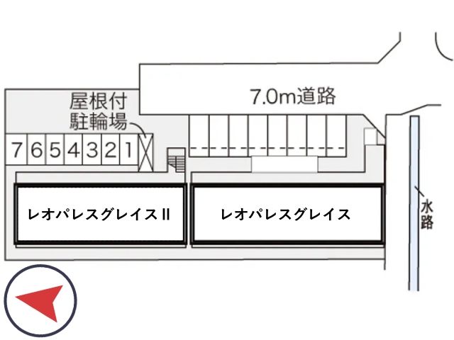 レオパレスグレイスⅡ駐車場【23858】の駐車場写真