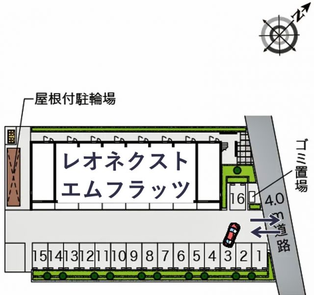 レオネクストエムフラッツ新里駐車場【53103】の駐車場写真