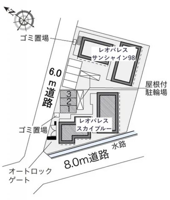 レオパレススカイブルー駐車場【32785】の駐車場写真