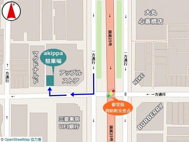 駐車場周辺のマップです。ご確認ください。