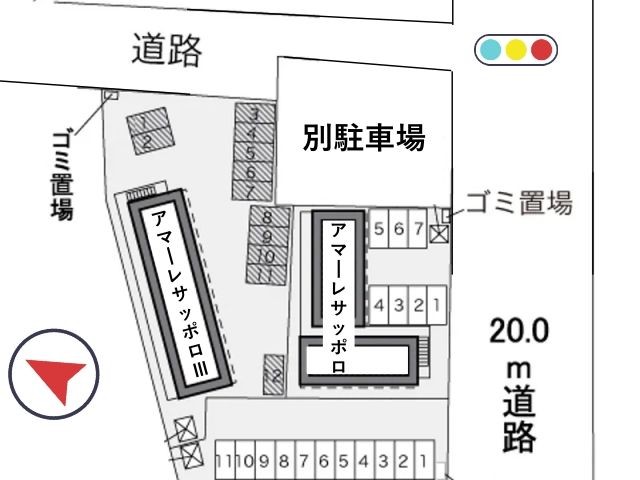 レオパレスアマーレ サッポロⅢ駐車場【34067】の駐車場写真