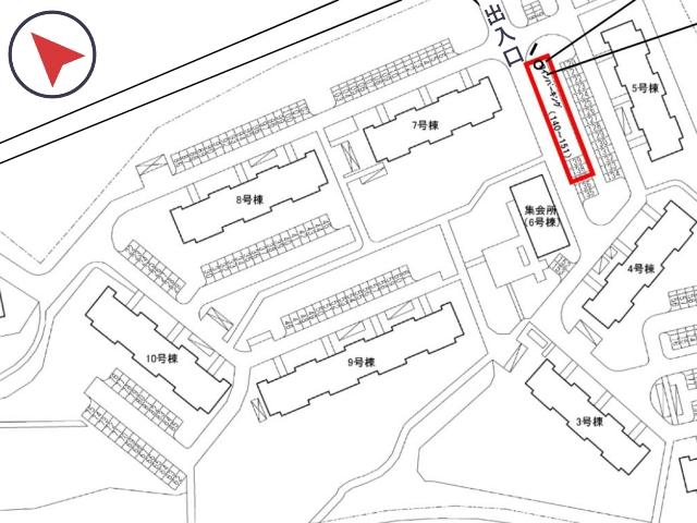 桃山台1丁 団地駐車場(10号棟付近)の駐車場写真