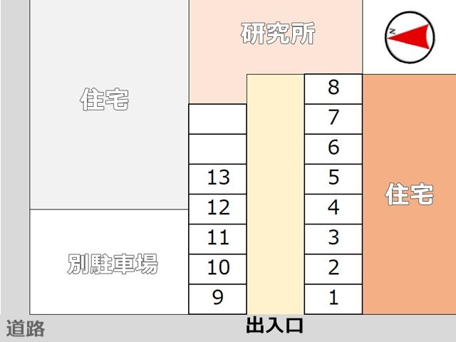 駐車場の配置図です。