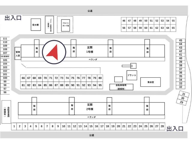 ビレッジハウス南小足第二【W-227】※1号棟奥付近の駐車場写真