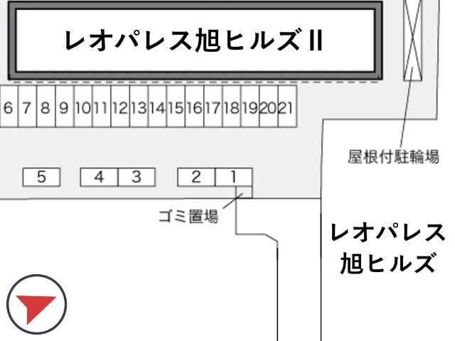 レオパレス旭ヒルズⅡ駐車場【34649】の駐車場写真