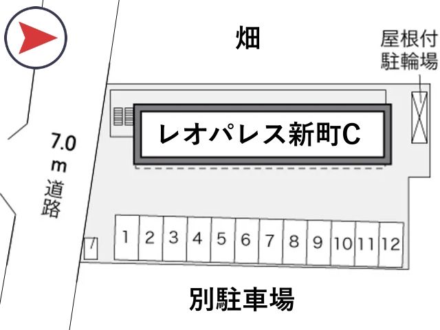 レオパレス新町C駐車場【29134】の駐車場写真