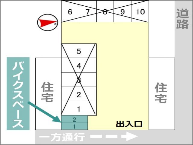 駐車場のレイアウトが変更しております。区画図を参考に駐車してください。