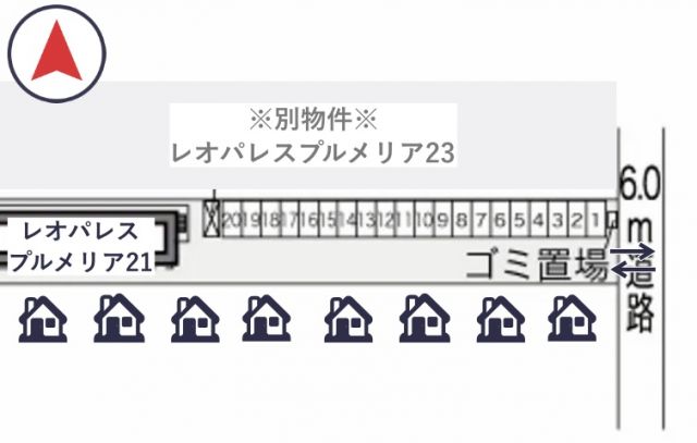 レオパレスプルメリア21駐車場【27843】の駐車場写真
