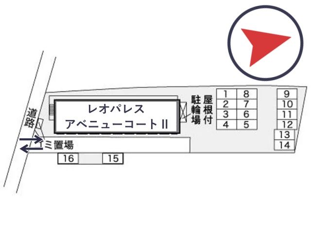 レオパレスアベニューコートⅡ駐車場【27312】の駐車場写真