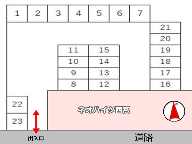 駐車場の配置図です。