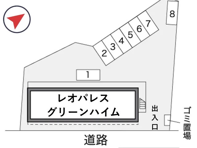 レオパレスグリーンハイム駐車場【22449】の駐車場写真