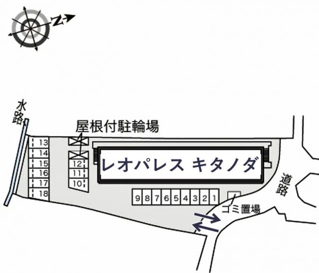 レオパレスキタノダ駐車場【22884】の駐車場写真
