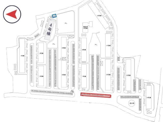 堺高松 団地駐車場(4号棟付近)の駐車場写真