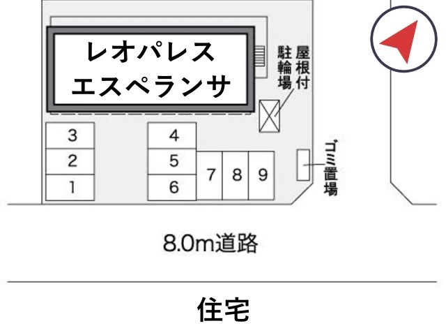 レオパレスエスペランサ駐車場【26437】の駐車場写真