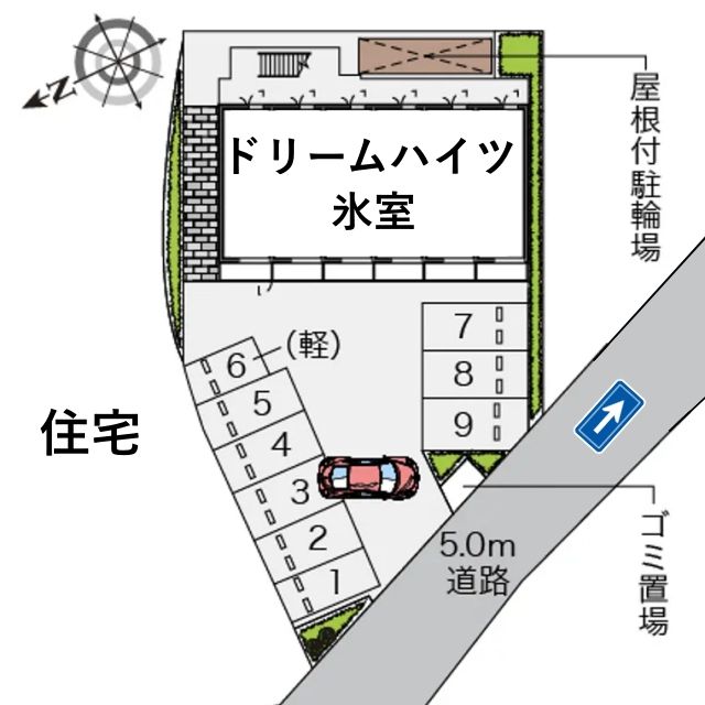 レオパレスドリームハイツ氷室駐車場【45432】の駐車場写真