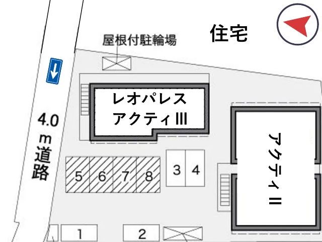 レオパレスアクティⅢ駐車場【38289】の駐車場写真