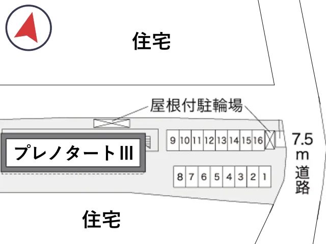 レオパレスプレノタートⅢ駐車場【17028】の駐車場写真