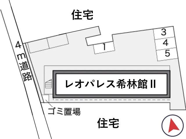 レオパレス希林館Ⅱ駐車場【17349】の駐車場写真