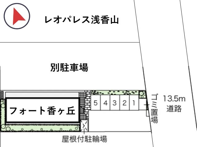 レオパレスフォート香ヶ丘駐車場【43385】の駐車場写真