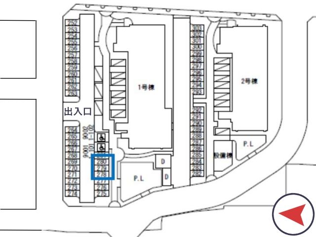 美原北余部 団地駐車場(1号棟付近)の駐車場写真