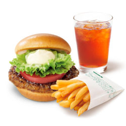 とびきりハンバーグサンド<トマト&レタス>ポテトLセット(とびきりハンバーグサンド<トマト&レタス>+ポテトLサイズ+セットドリンクMサイズ※スープ、シェイク不可)