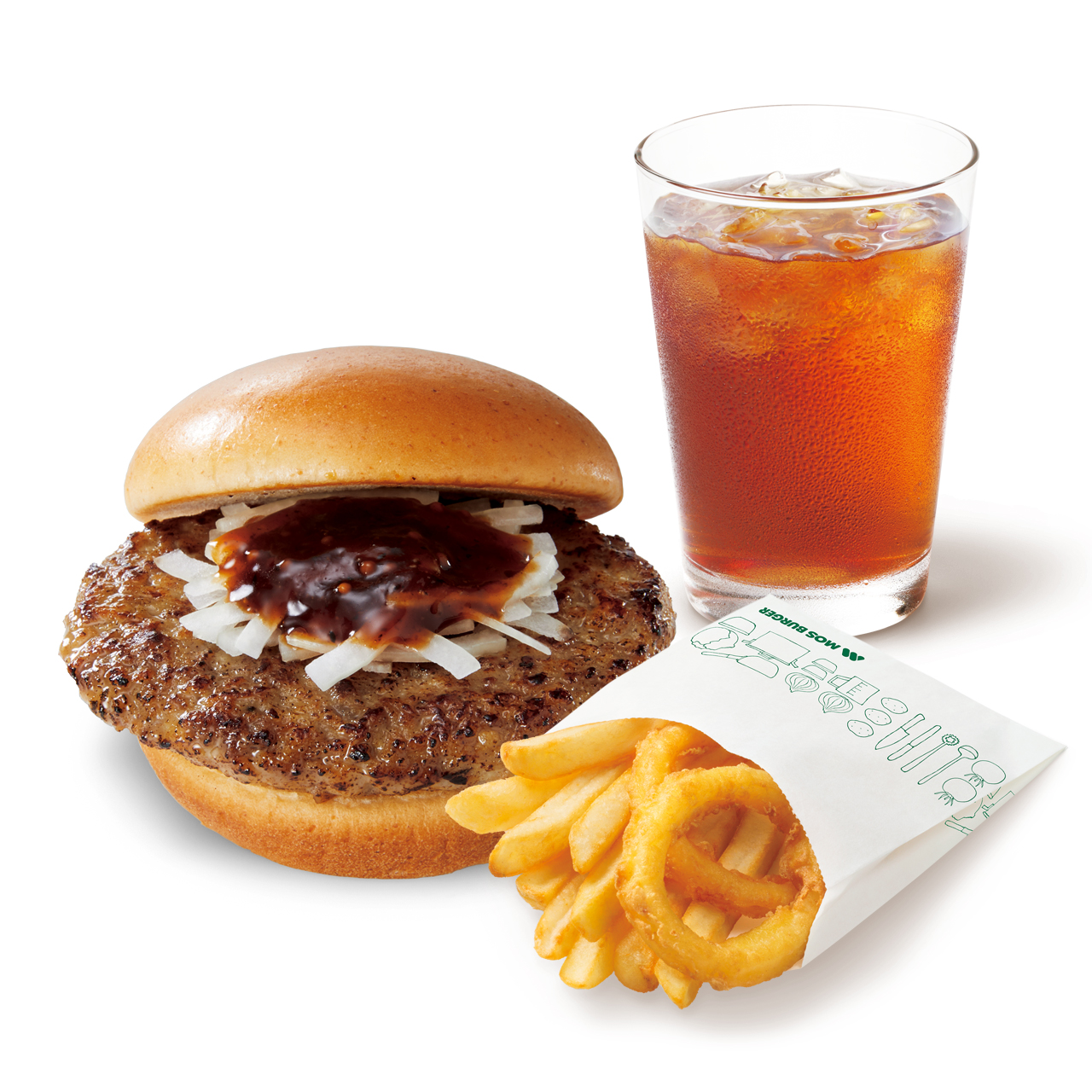 とびきりハンバーグサンド<和風ソース>オニポテセット(とびきりハンバーグサンド<和風ソース>+オニポテ+セットドリンクMサイズ※スープ、シェイク不可)