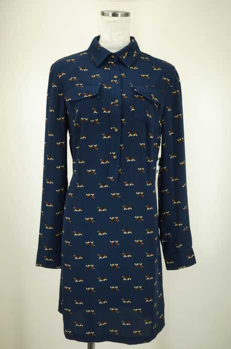 TOMMY HILFIGER （トミーヒルフィガー） ドッグ柄プルオーバーボタンシャツワンピース レディース トップス