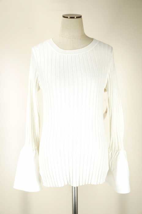 NATURAL BEAUTY BASIC （ナチュラルビューティーベーシック） シフォン切替ベルスリーブニットトップス レディース トップス