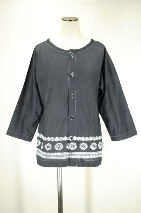 tricot COMME des GARCONS (トリココムデギャルソン) AD2014 転写プリントコットンカーディガン レディース トップス