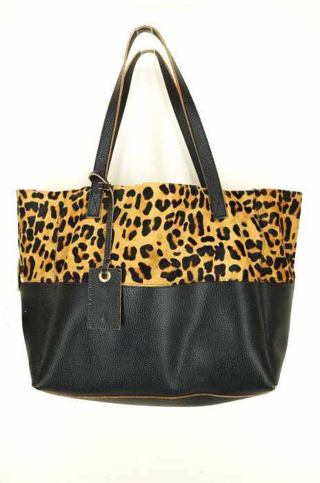 Sly スライ レオパード柄ハラコ切替トートバッグ レディース バッグ ブランド古着買取販売バズストア