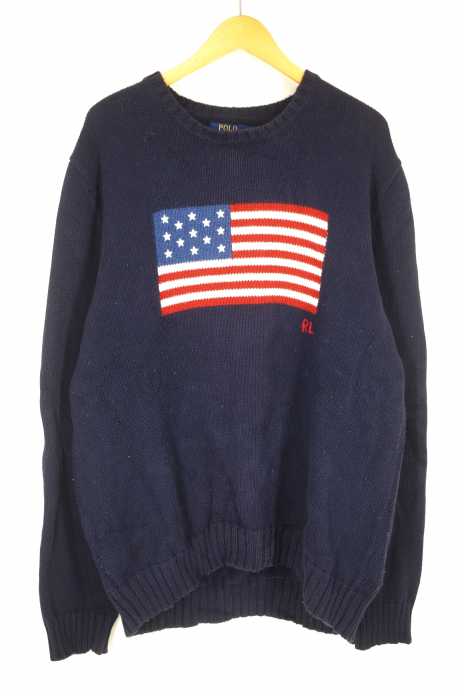 POLO RALPH LAUREN (ポロラルフローレン) 星条旗 クルーネックニット メンズ トップス