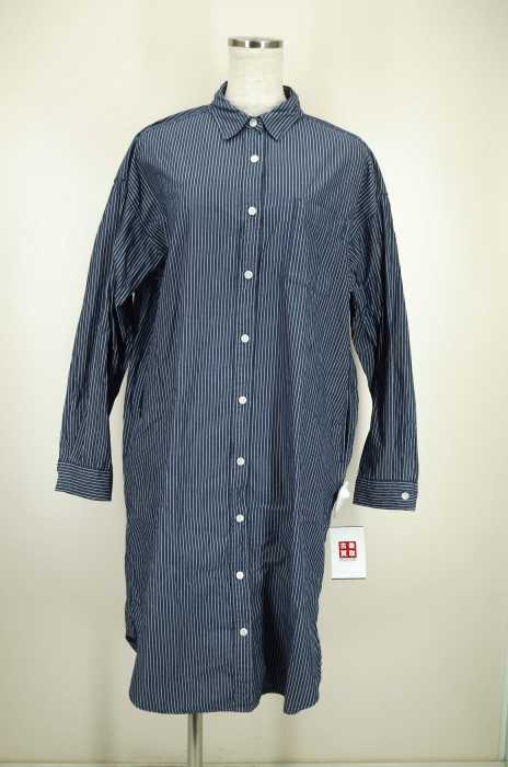 Muji 無印良品 ストライプボタンシャツワンピース レディース ワンピース ブランド古着買取販売バズストア