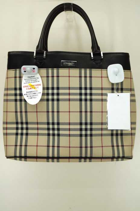 BURBERRY （バーバリー） バーバリーチェック柄レザー切替ハンドバッグ レディース バッグ