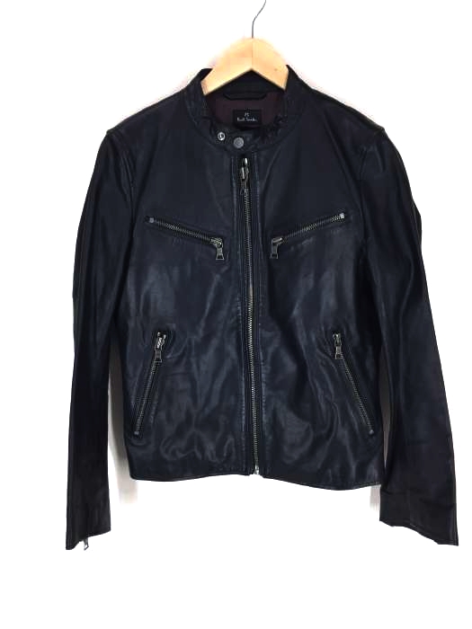 PS Paul Smith（ピーエスポールスミス） カウレザー シングル ライダースジャケット メンズ アウター