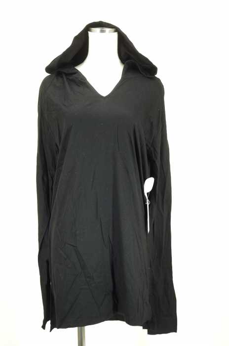 NO ID. BLACK (ノーアイディ) ギザリヨセル天竺フーデッドロングTシャツ レディース トップス