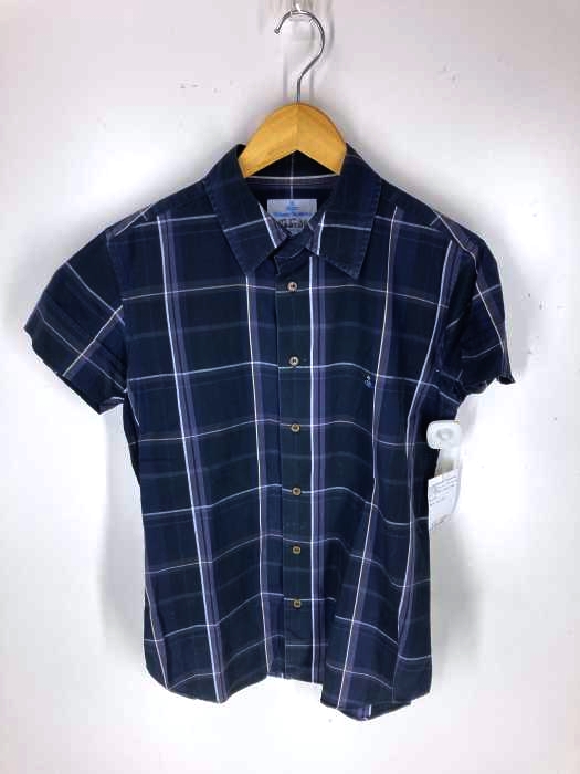 Vivienne Westwood MAN(ヴィヴィアンウエストウッドマン) チェック 刺繍ロゴ 半袖 シャツ メンズ トップス